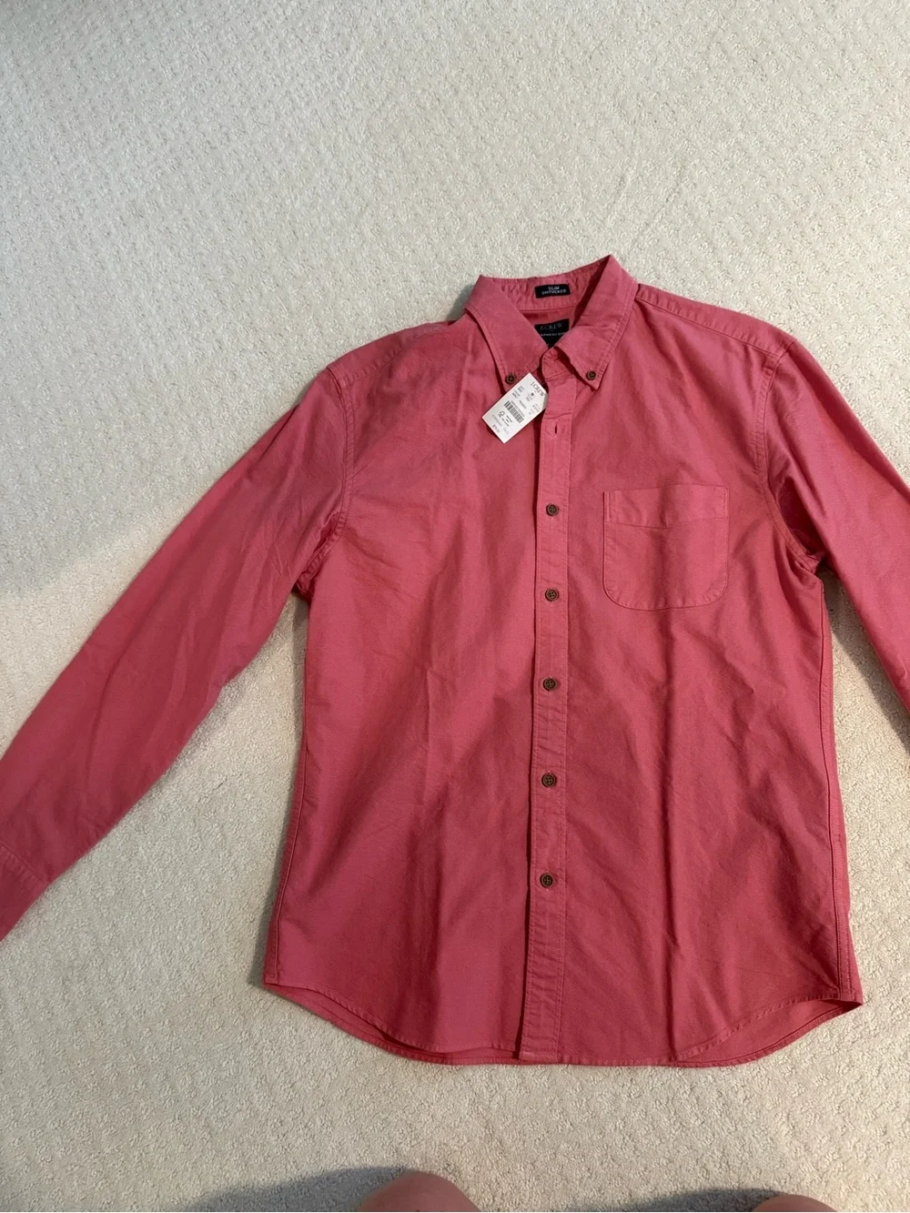 J. Crew Garment-Dyed Button Shirt in Coral
